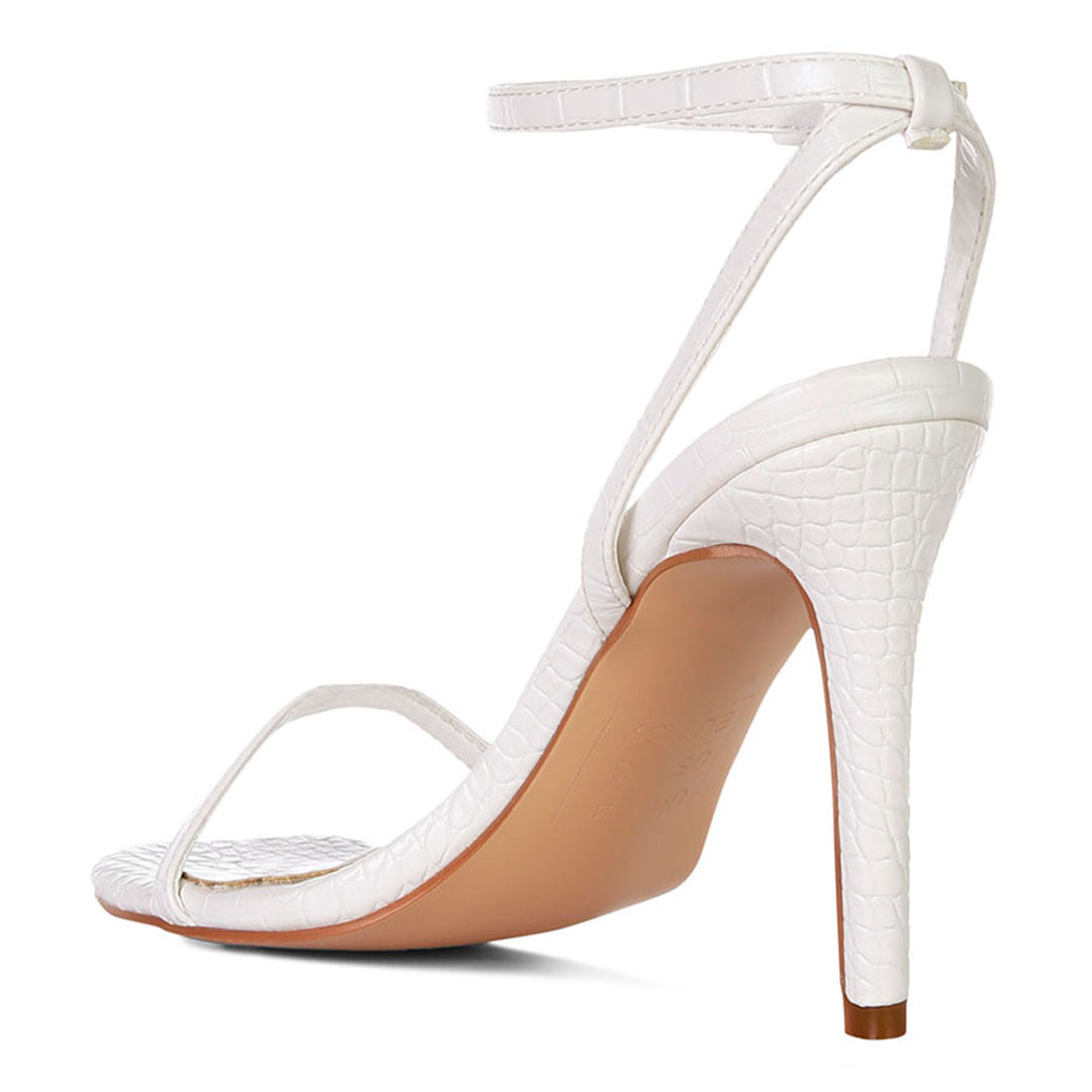 Off White Croc High Heeled Sandal