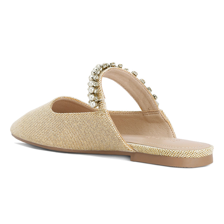women mary jane cut-out embellished mules#color_beige