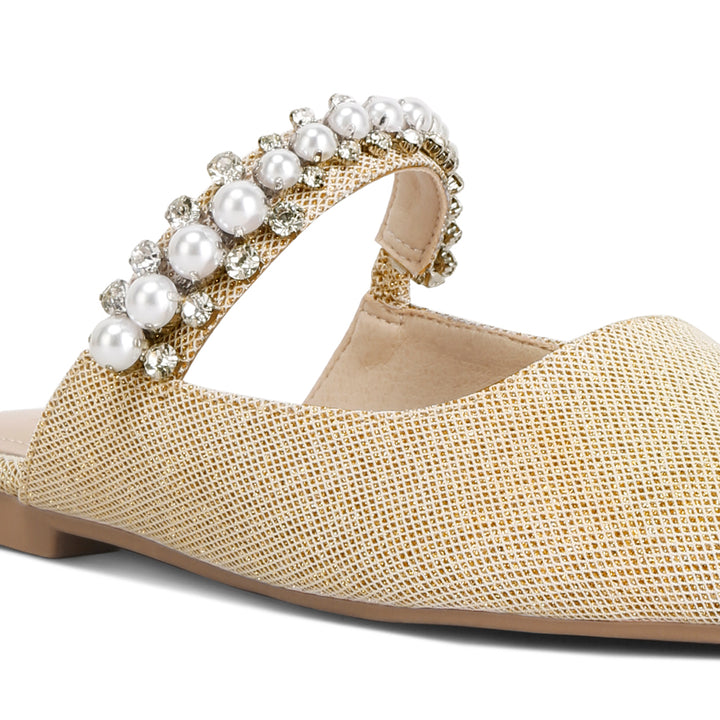 women mary jane cut-out embellished mules#color_beige