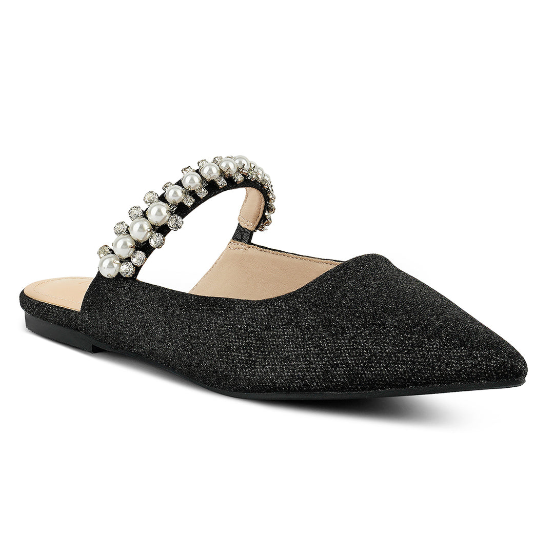 women mary jane cut-out embellished mules#color_black
