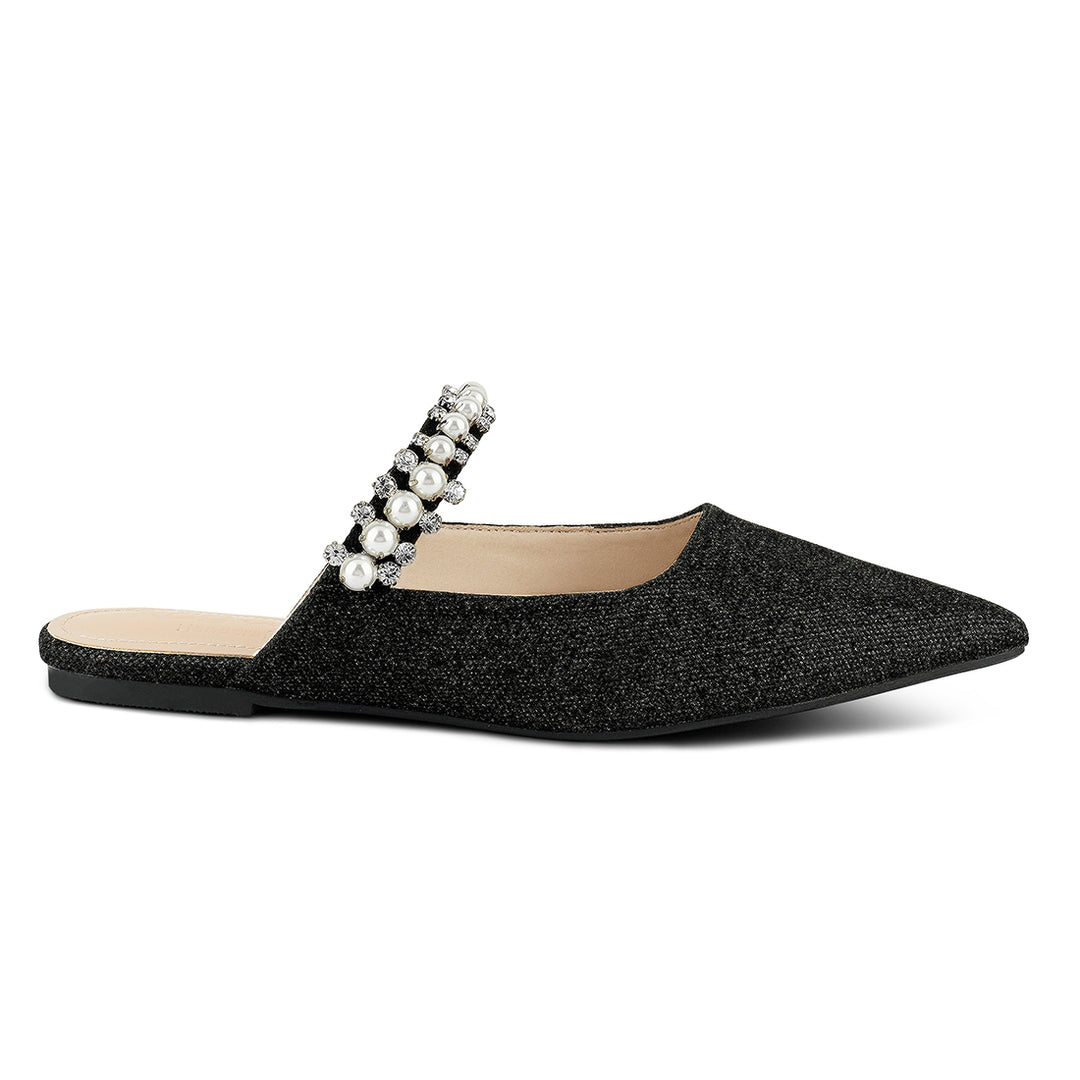 women mary jane cut-out embellished mules#color_black