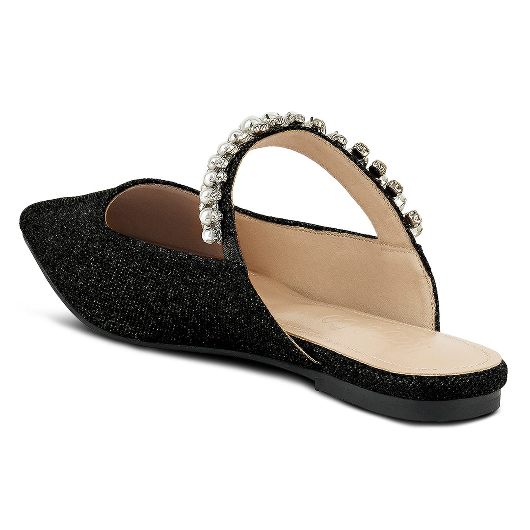 women mary jane cut-out embellished mules#color_black