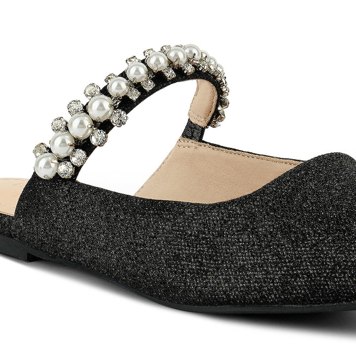 women mary jane cut-out embellished mules#color_black