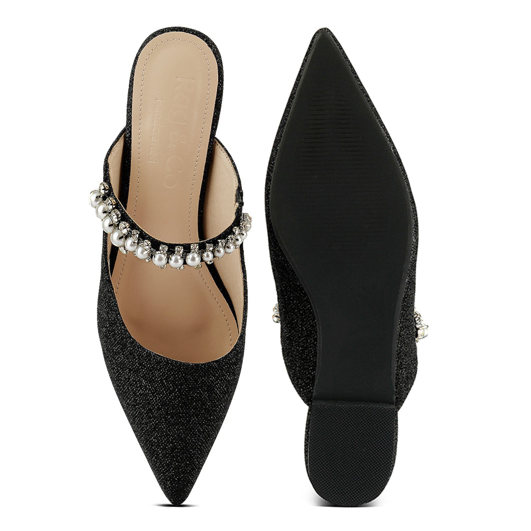 women mary jane cut-out embellished mules#color_black