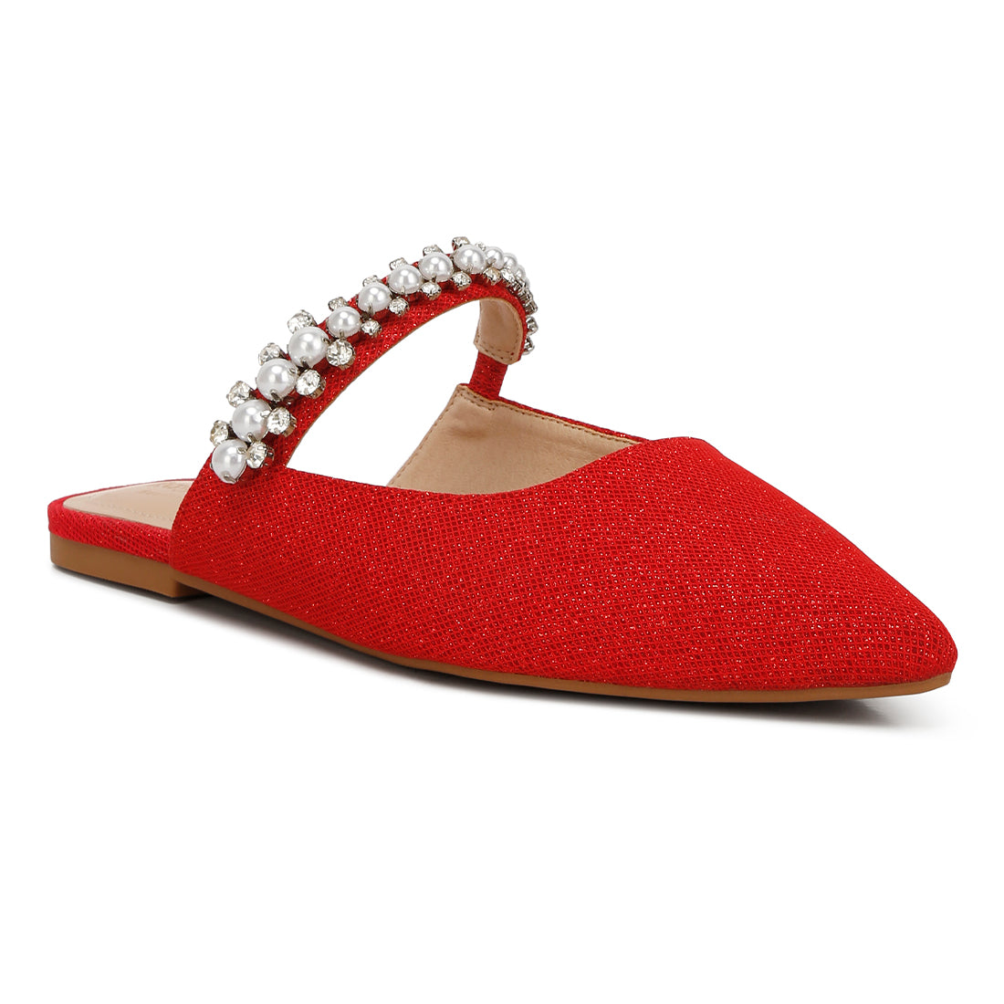 mary jane cut out embellished mules#color_red