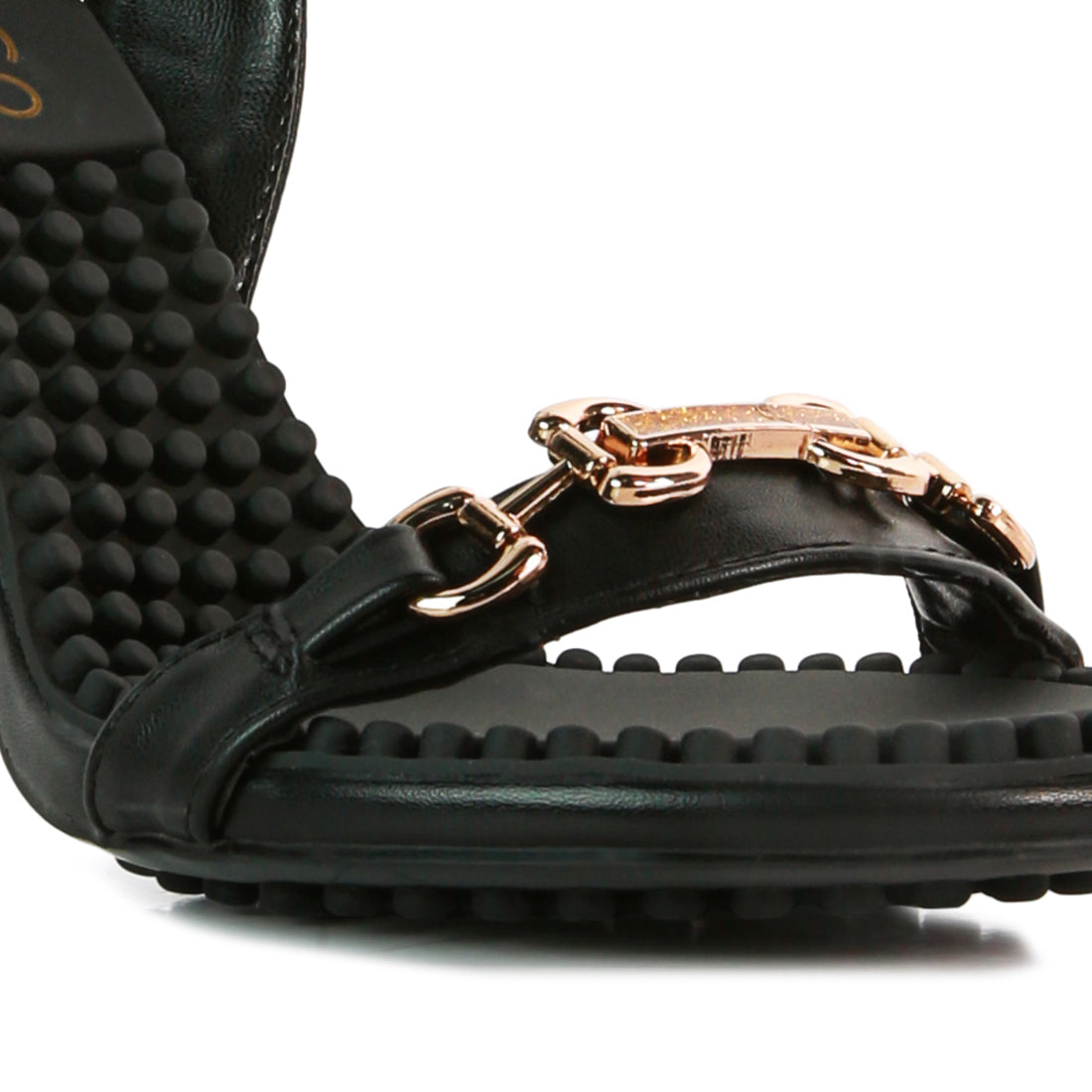 Black Mid Heeled Sandals