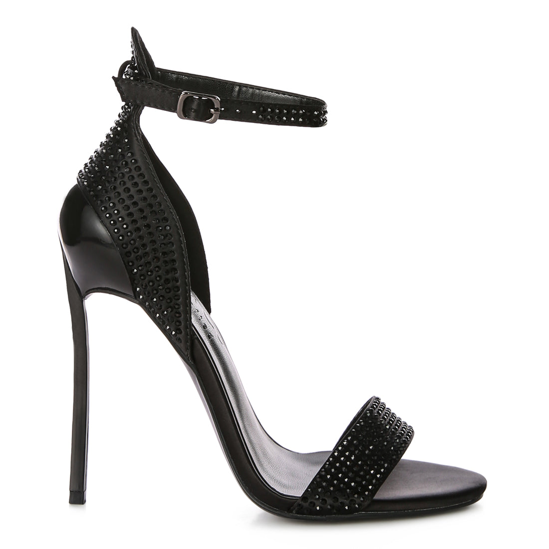 Pointed High Heel Party Sandals In Black