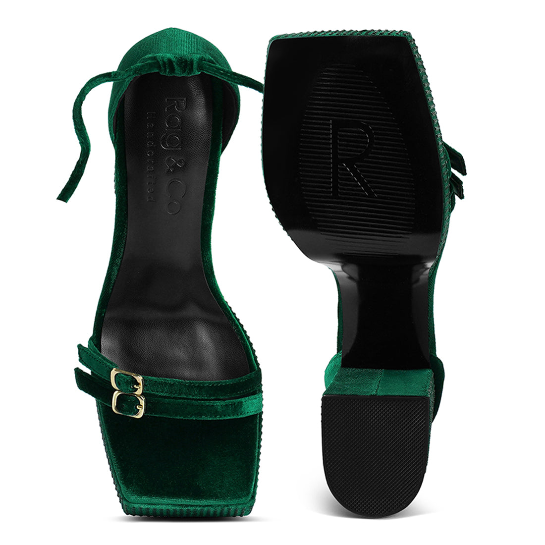 high platform diamante lace up sandals#color_green