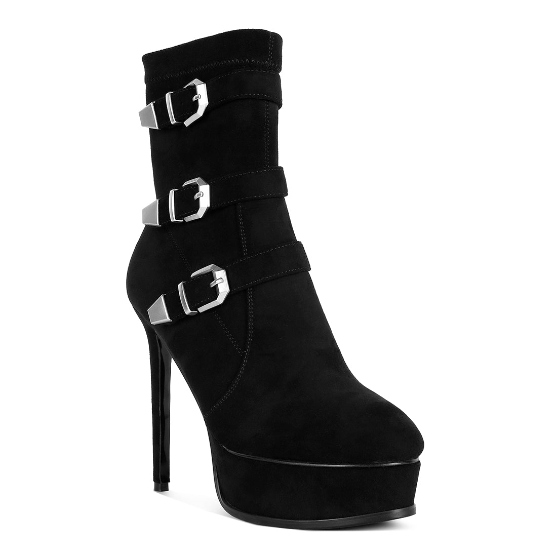 high platform stiletto ankle boots#color_black