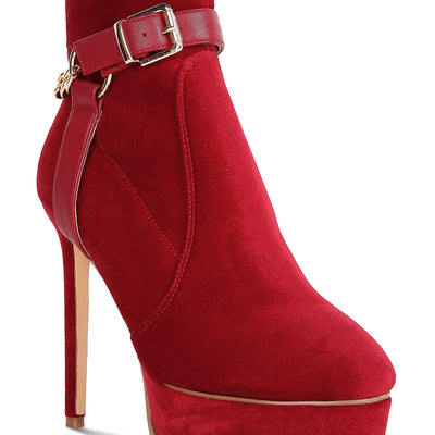 high platform velvet ankle boots#color_red