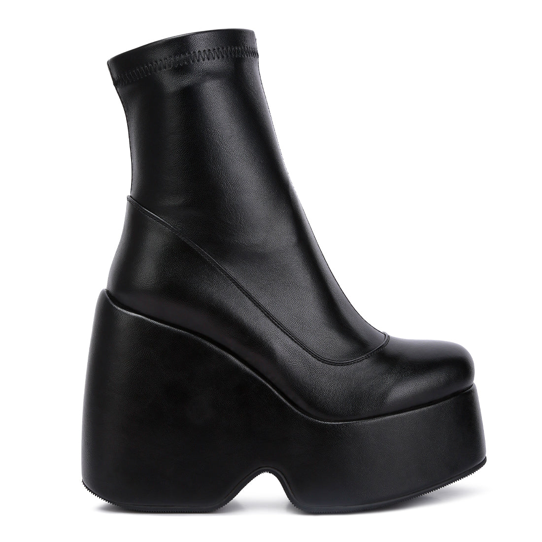 high platform ankle boots#color_black