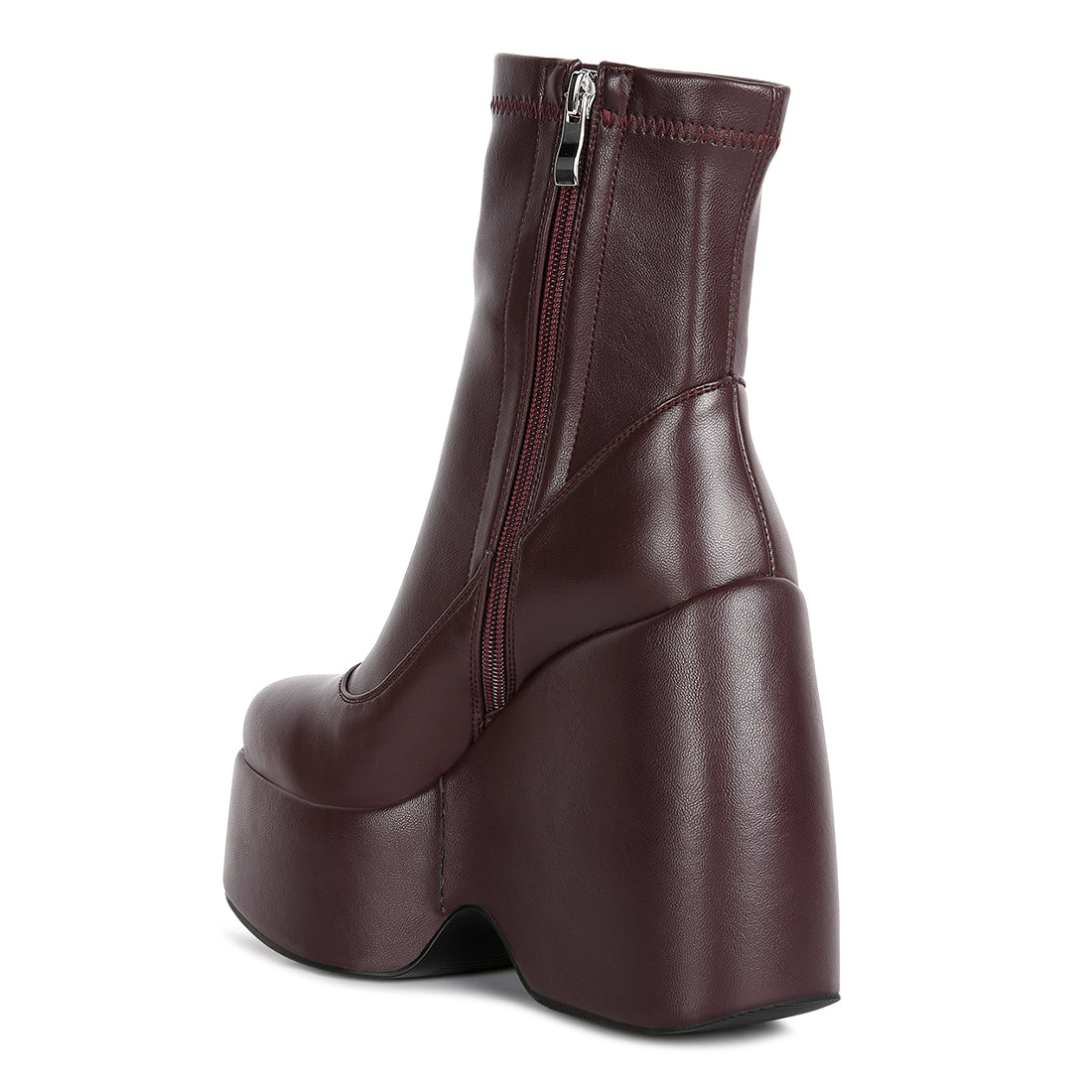 high platform ankle boots#color_burgundy