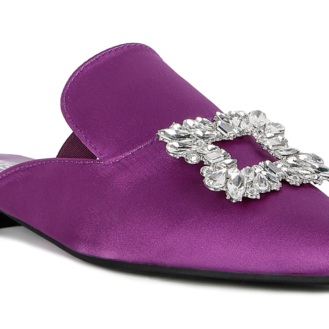 Diamante Jewel Mules In Purple