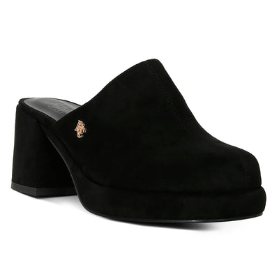 suede heeled mule sandals#color_black