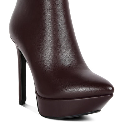 High heeled ankle boot#color_burgundy