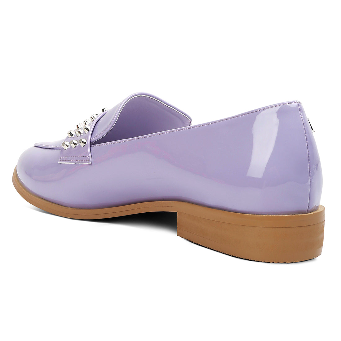 semicasual stud detail patent loafers#color_lilac