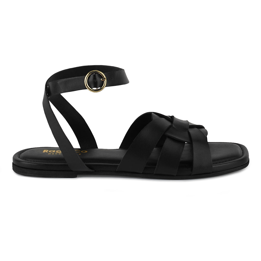 ashton flat ankle strap sandals#color_black