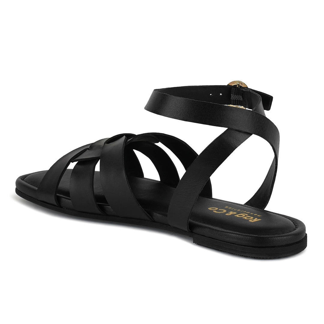 ashton flat ankle strap sandals#color_black