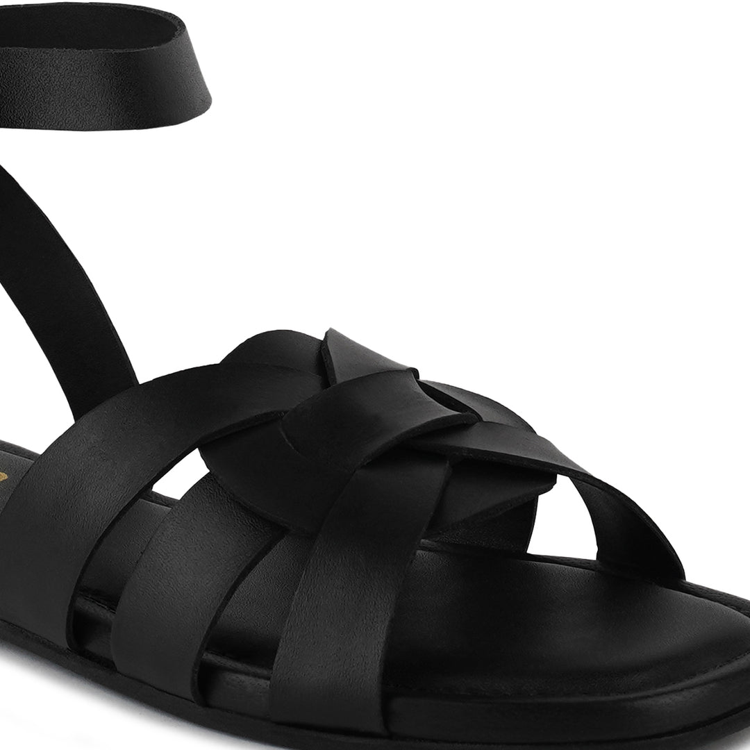 ashton flat ankle strap sandals#color_black