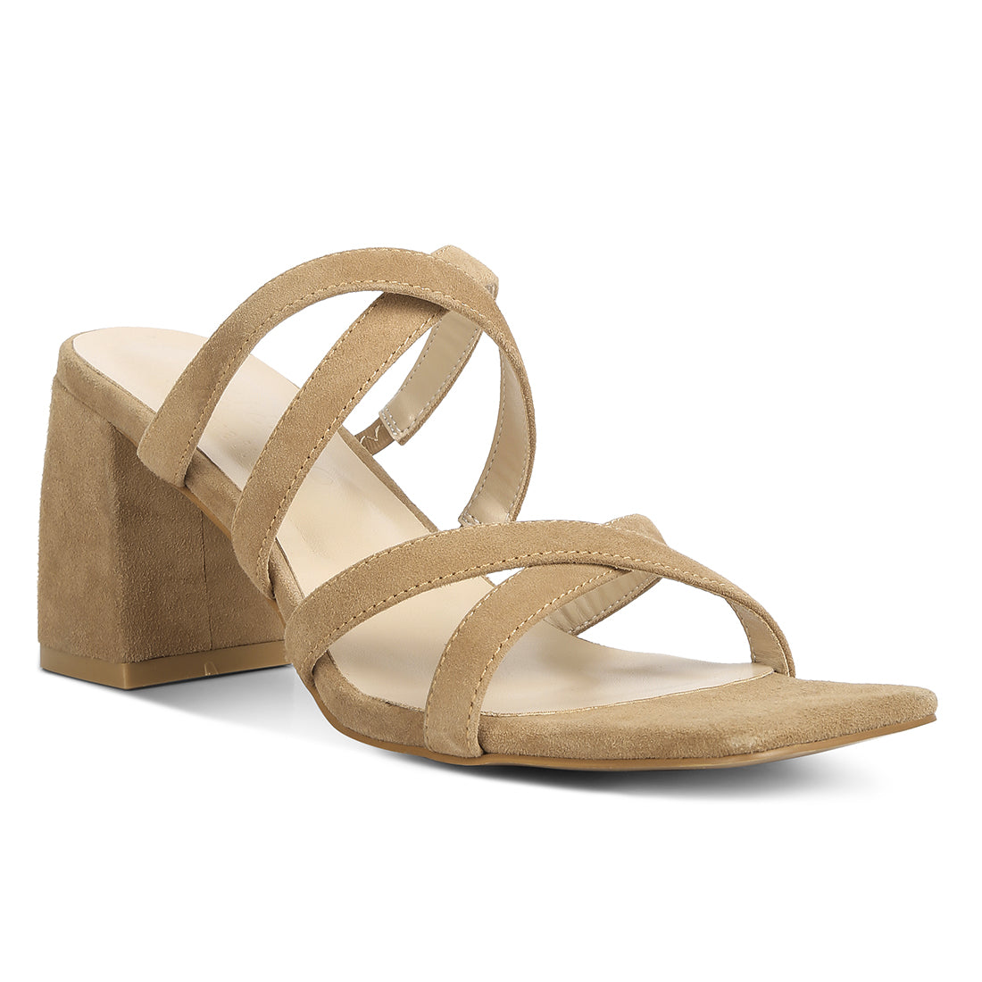 strappy casual block heel sandals#color_tan