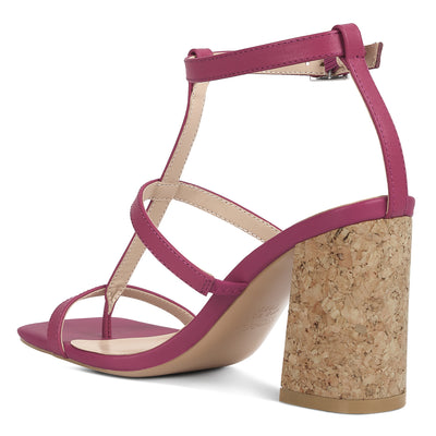 open square toe block heel sandals#color_fuschia