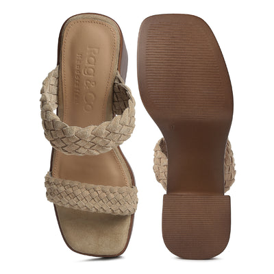 braided detail platform sandals#color_beige