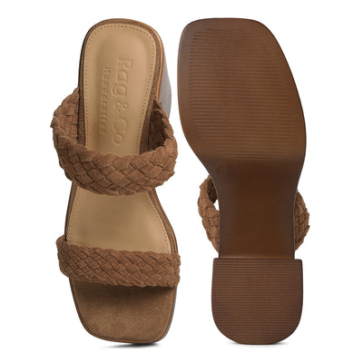 braided detail platform sandals#color_tan
