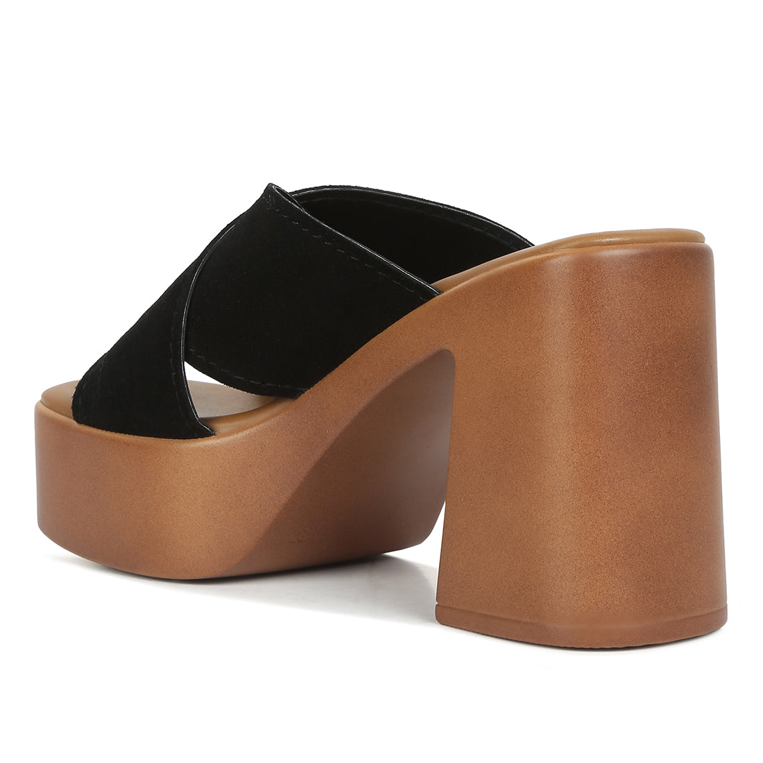 criss cross strap block heel sandals#color_black