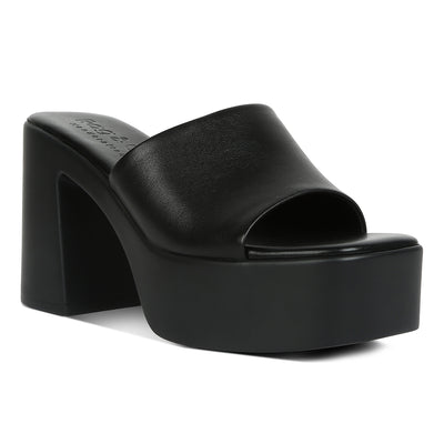 slip on block heel sandals#color_black