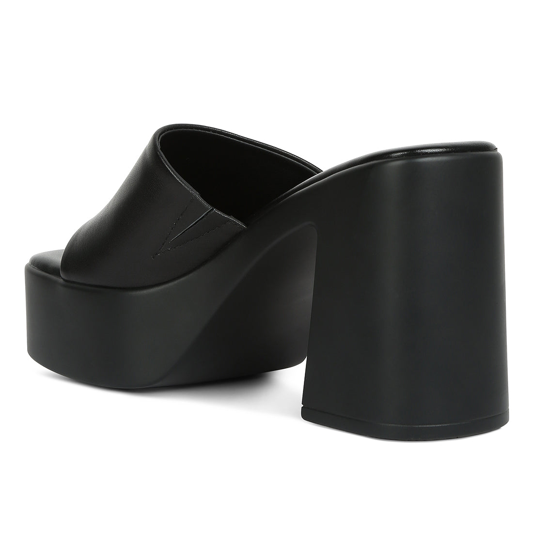 slip on block heel sandals#color_black