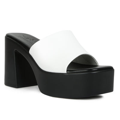 slip on block heel sandals#color_white