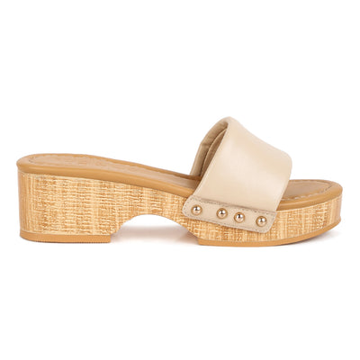 stud embellished wedge sandals#color_beige