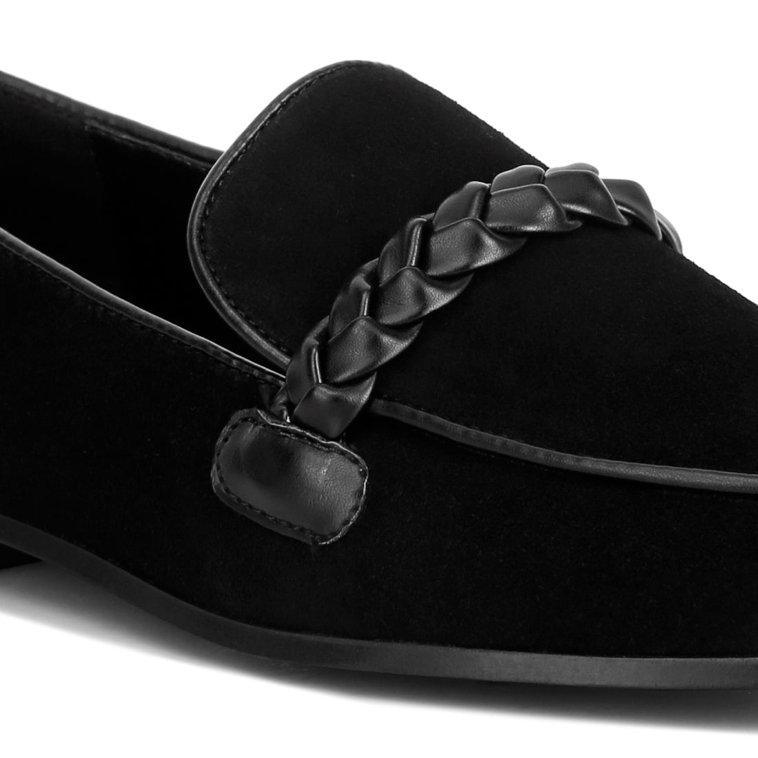 braided detail loafers#color_black