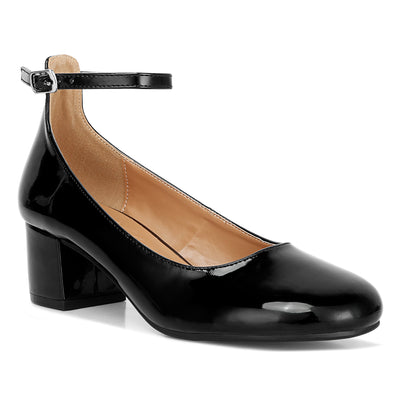 ankle strap low block heel sandals#color_black