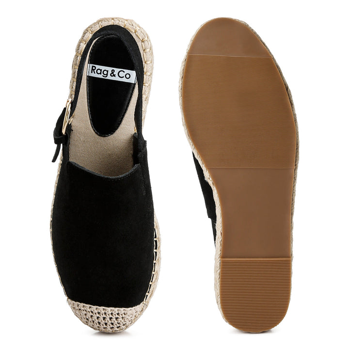 suede slingback strap espadrilles#color_black