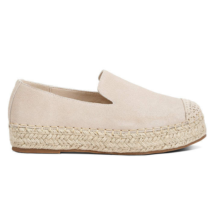 suede flatform heel espadrilles#color_beige