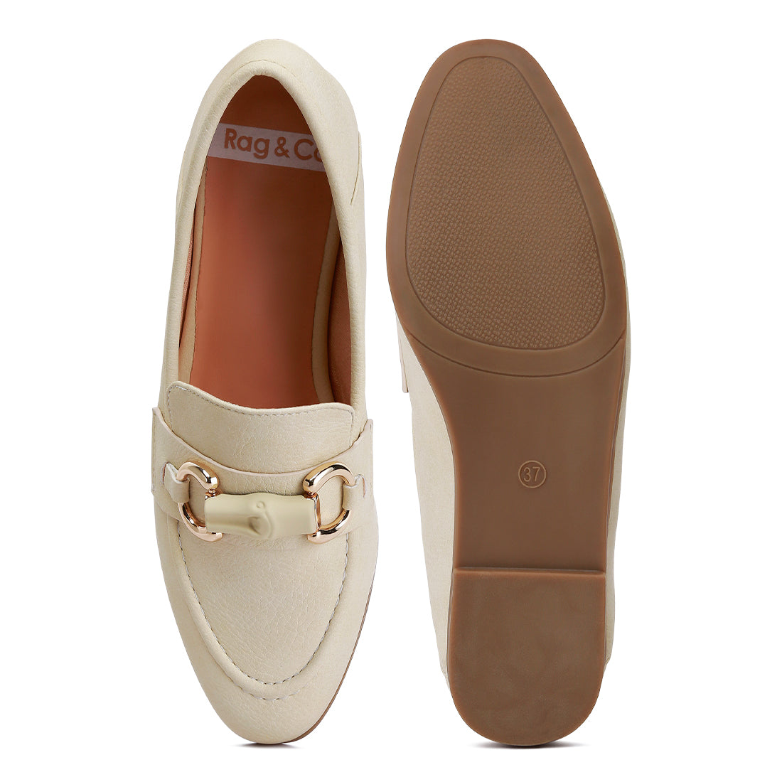 horsebit embellished loafers#color_beige