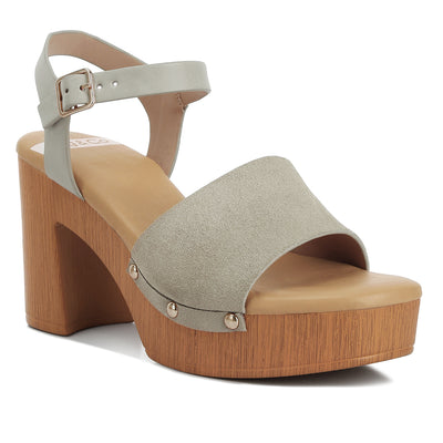 suede high block sandals#color_beige