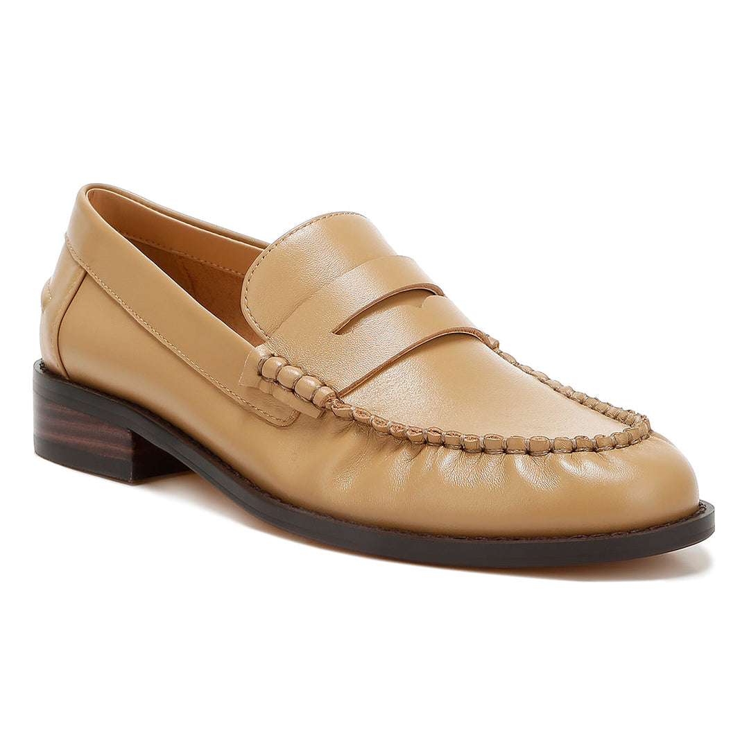 genuine leather loafers#color_beige