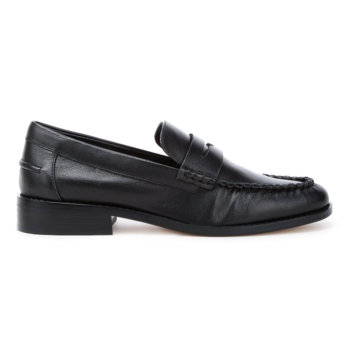 genuine leather loafers#color_black