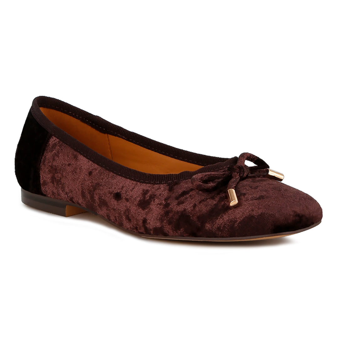 velvet bow ballerinas
#color_brown