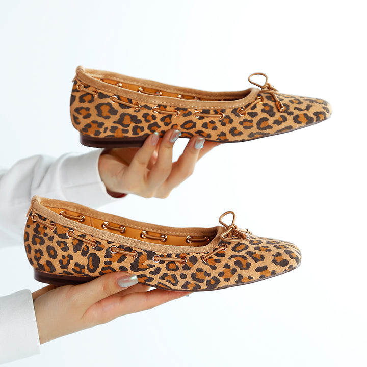 leopard drawstring bow ballerinas
#color_leopard