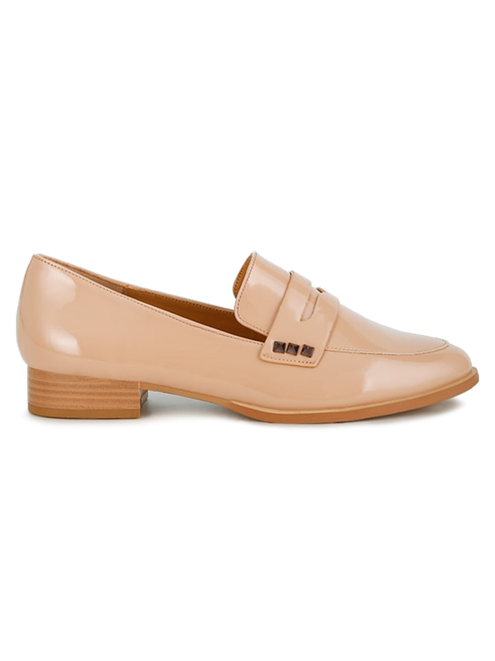 patent pleather penny loafers#color_beige