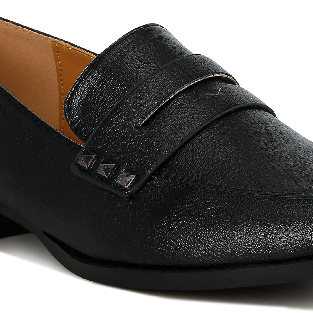 penny strap metallic loafers#color_black