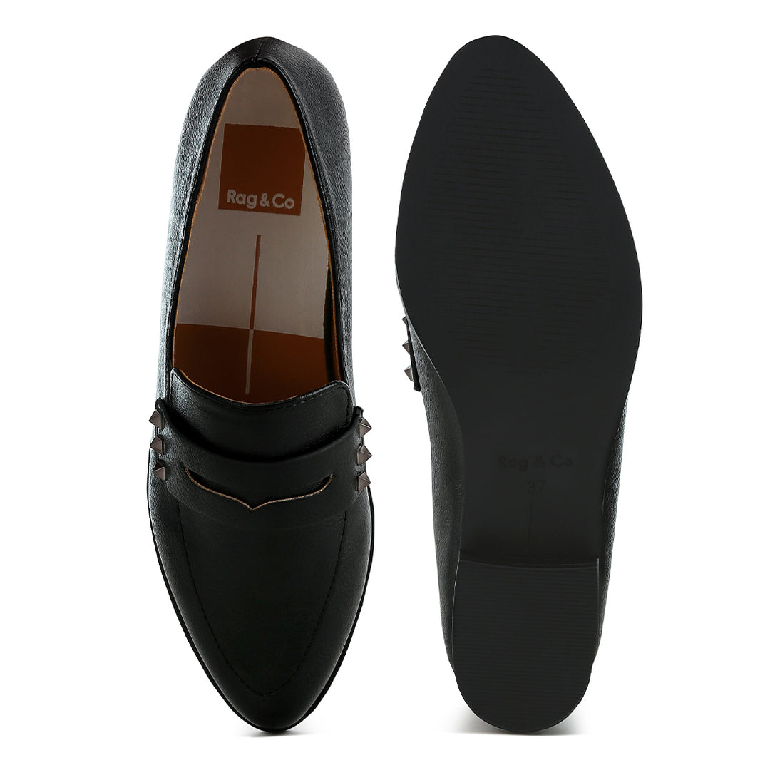 penny strap metallic loafers#color_black