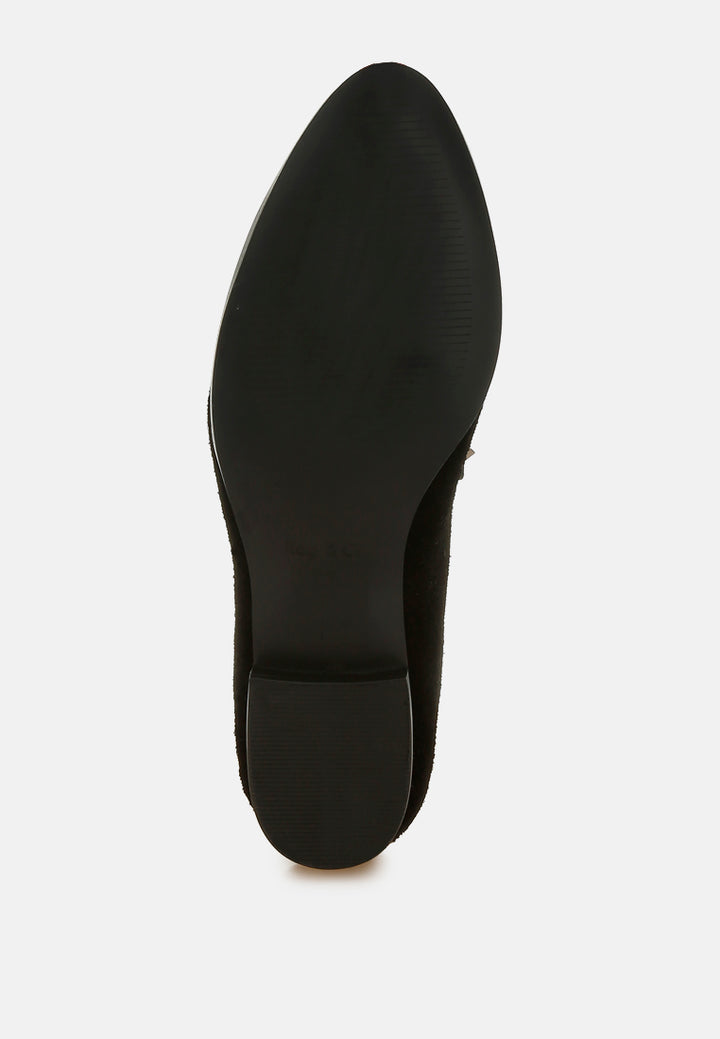 women studded suede loafers#color_black