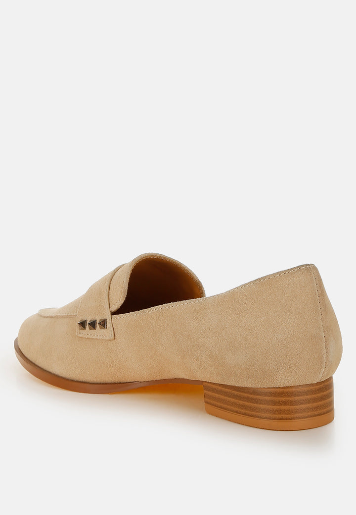 women studded suede loafers#color_sand