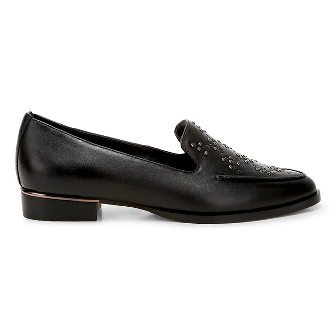 studded genuine leather loafers
#color_black