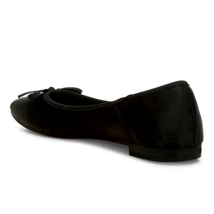 satin bow embellished ballerinas#color_black