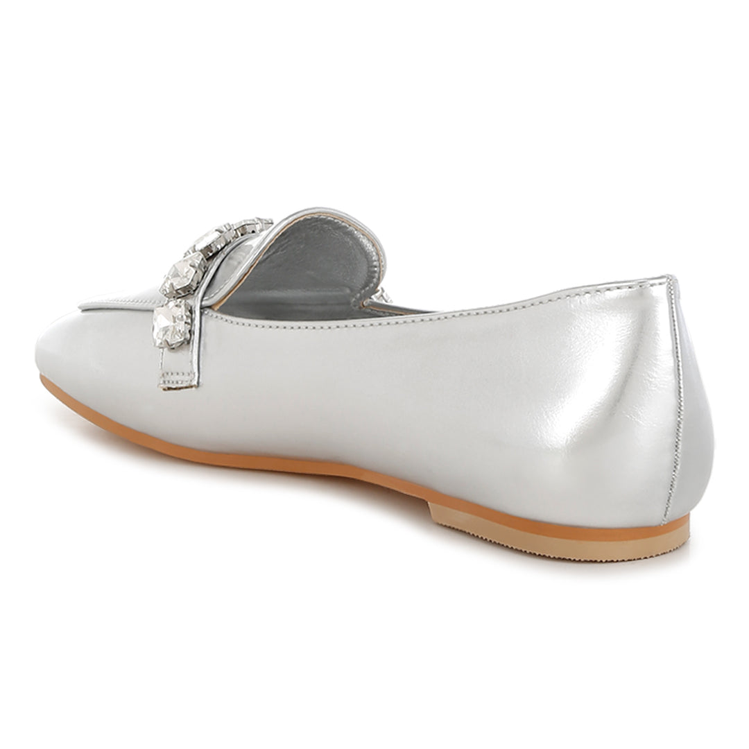 diamante strap metallic loafers
#color_silver